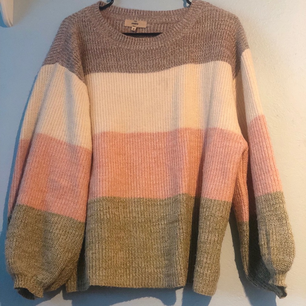 Grey/White/Pink/Green Sweater size SMALL